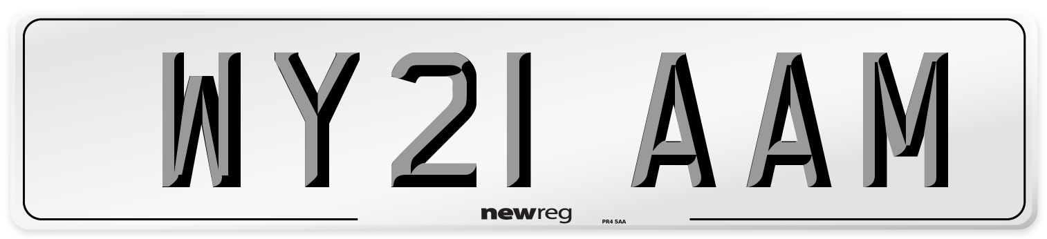 WY21 AAM Number Plate from New Reg
